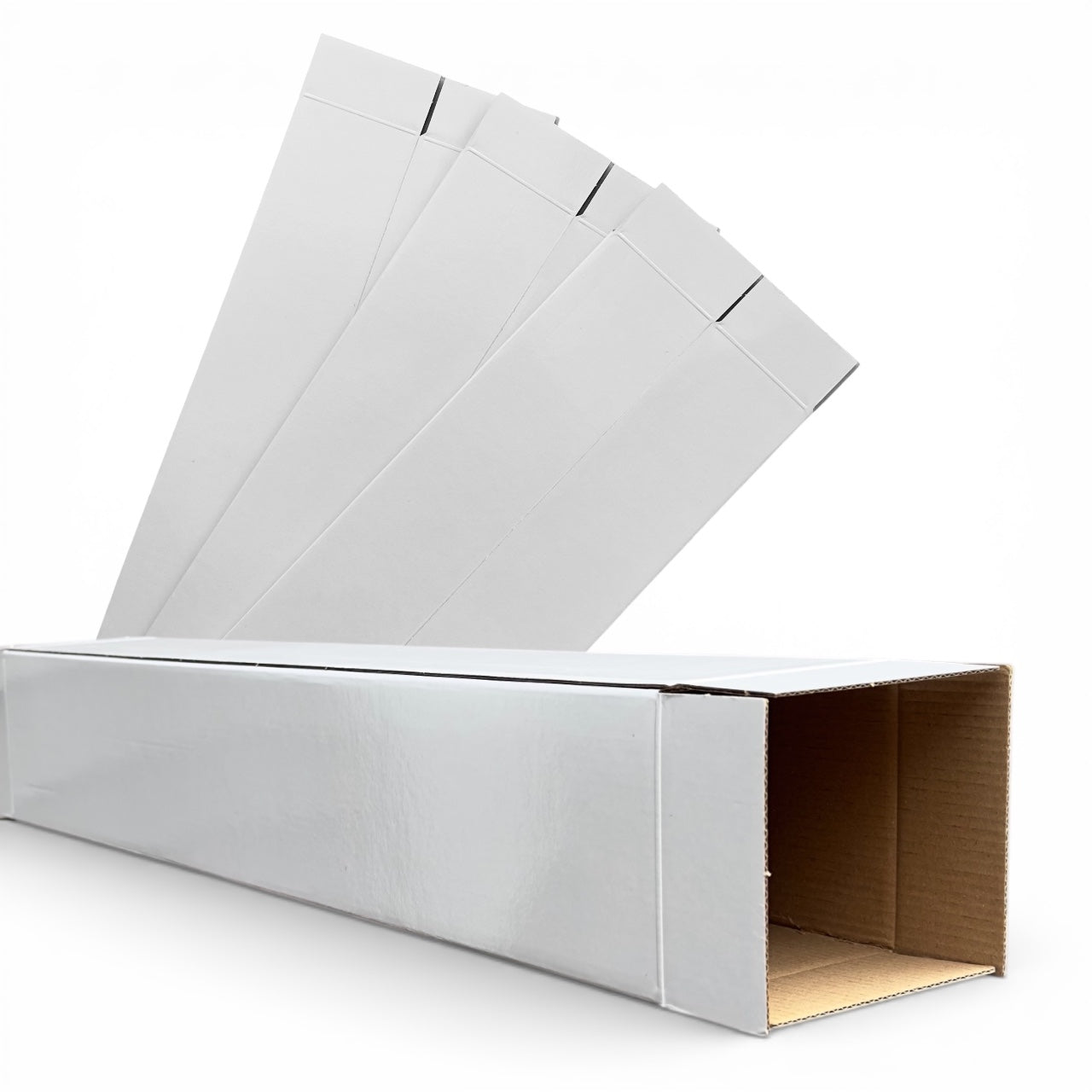 Shipping Tube Box 4x4x24" Premium Laminated Self-Sealing Edge for DTF Film Rolls, UV Stickers, Posters & Blueprints