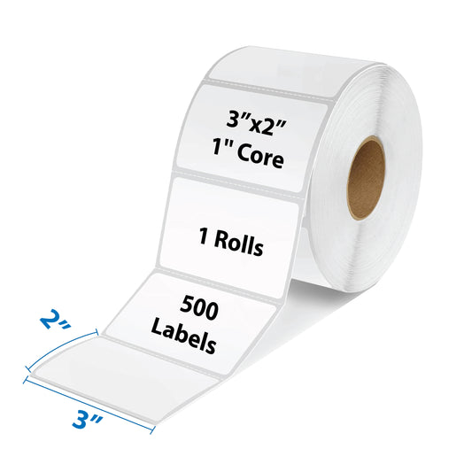 3" x 2" / 1" Core Thermal Shipping Label for Rolls