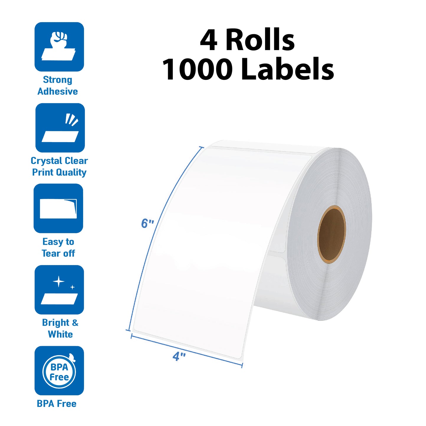 4" x 6" / 3" Core Thermal Shipping Label Rolls