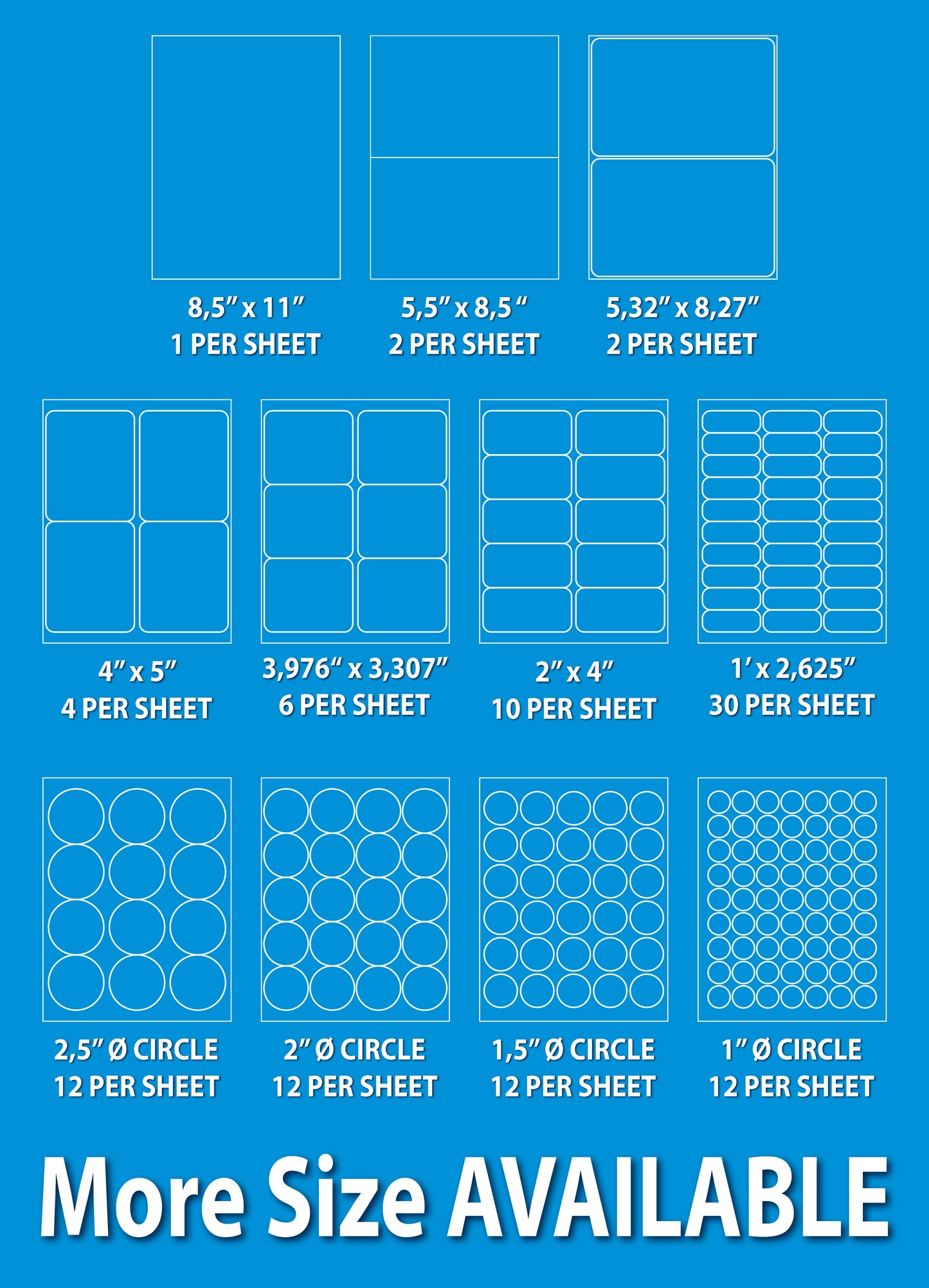 8.5” x 5.5” Shipping Labels for Laser & Inkjet Printers