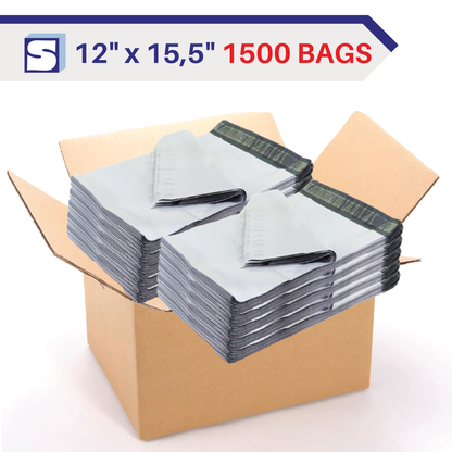 Poly Mailers, Poly Bags for Non-Fragile Items 12" x 15.5" 1500 Pcs