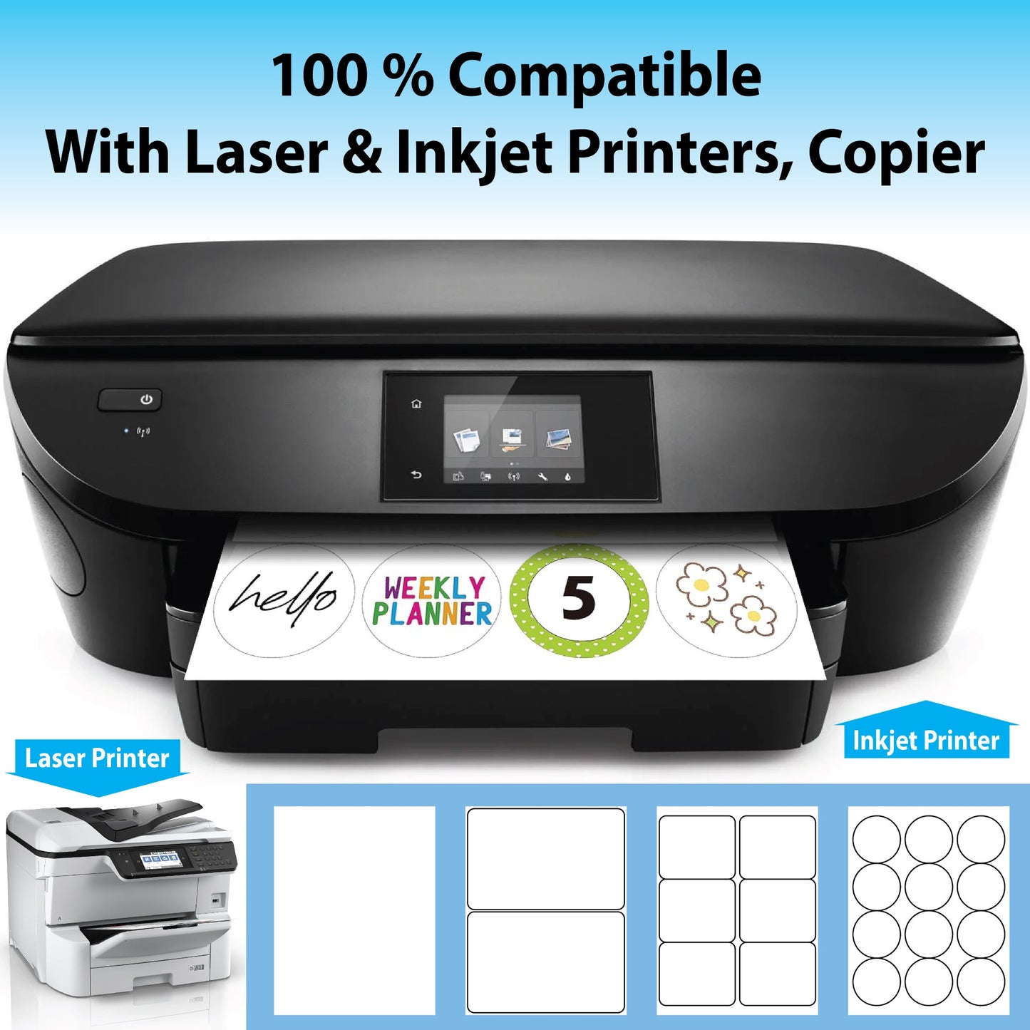 Shipping Labels for Laser & Inkjet Printers 1200 Labels 2.5” Round