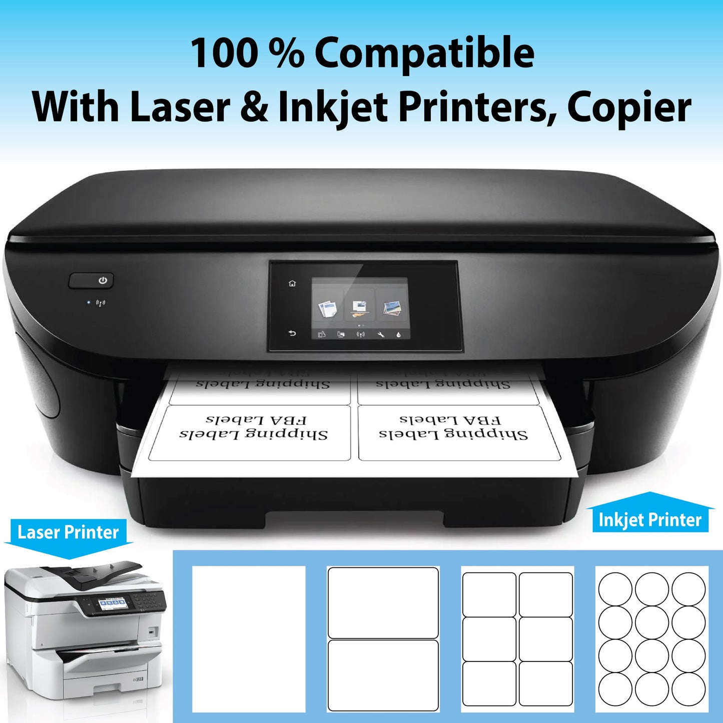 Shipping Labels for Laser & Inkjet Printers, 300 Labels 2"×4"