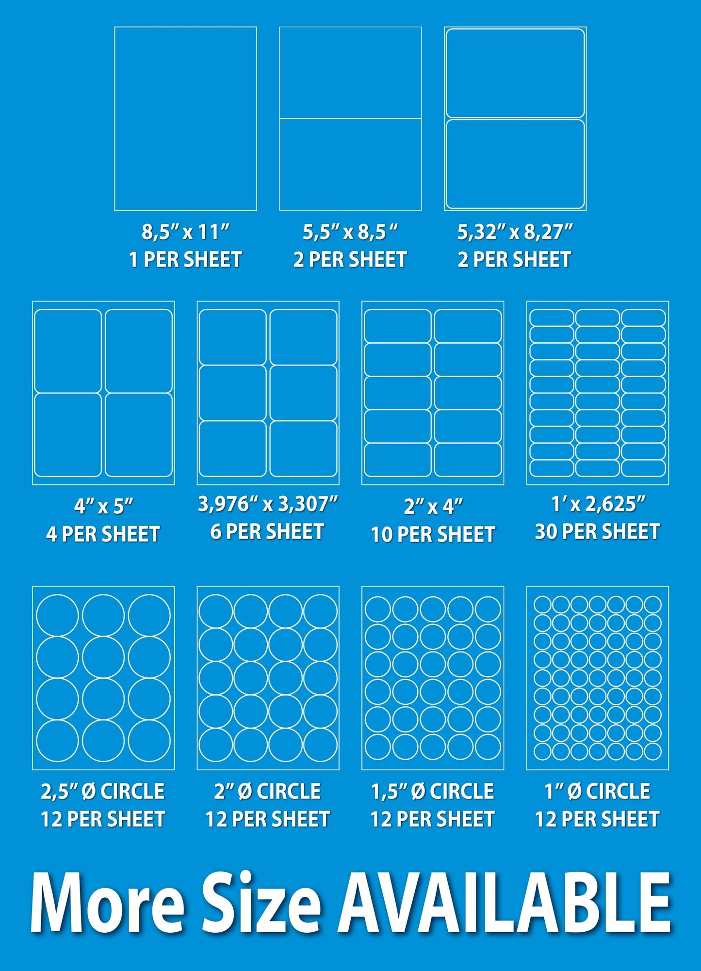 Shipping Labels for Laser & Inkjet Printers 2000 Labels 2” Round