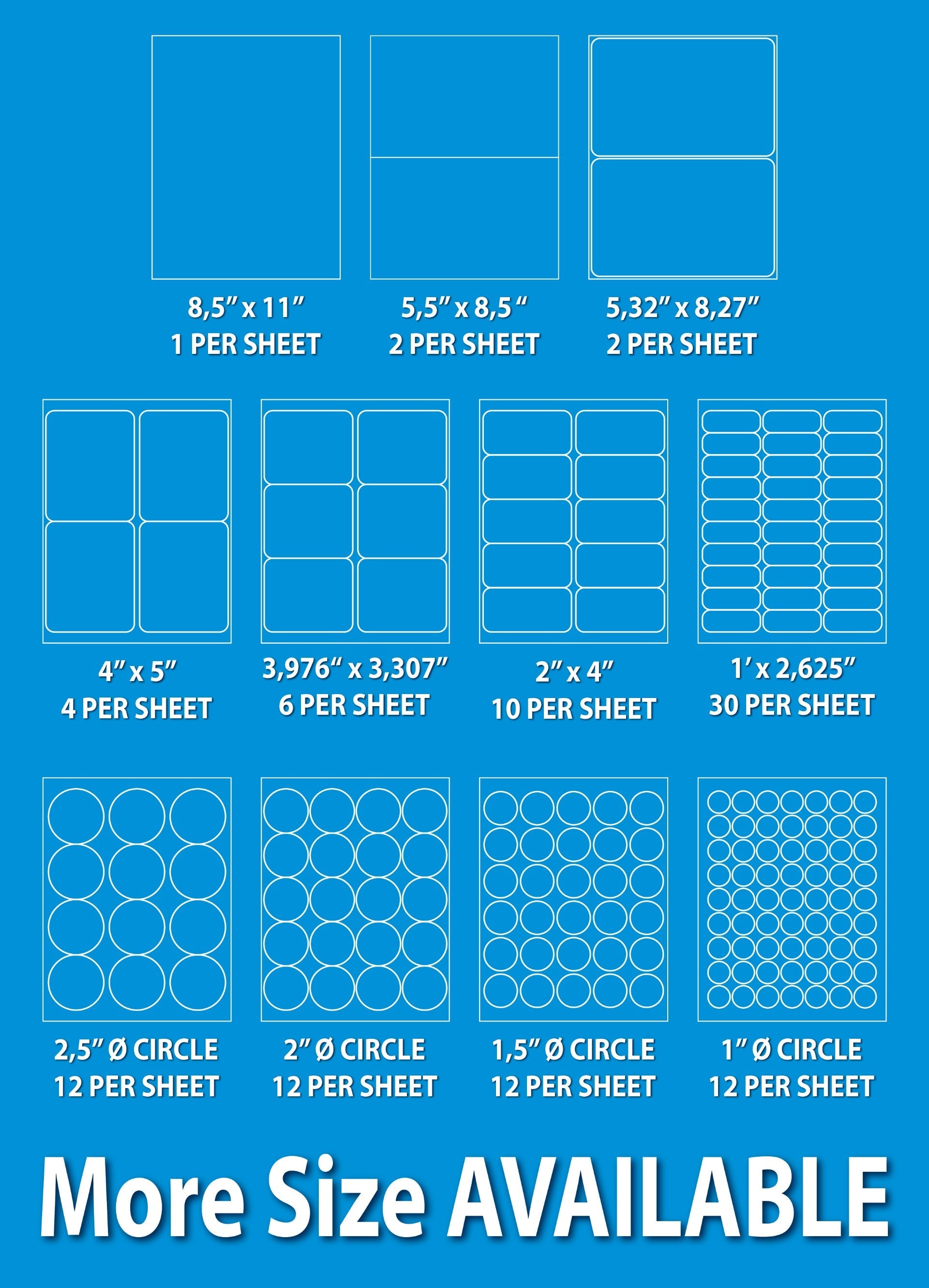 Shipping Labels for Laser & Inkjet Printers 100 Labels 8.5”x11”