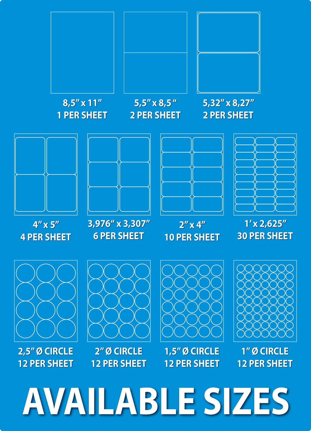 Shipping Labels for Laser & Inkjet Printers 3000 Labels 1"x2-5/8"