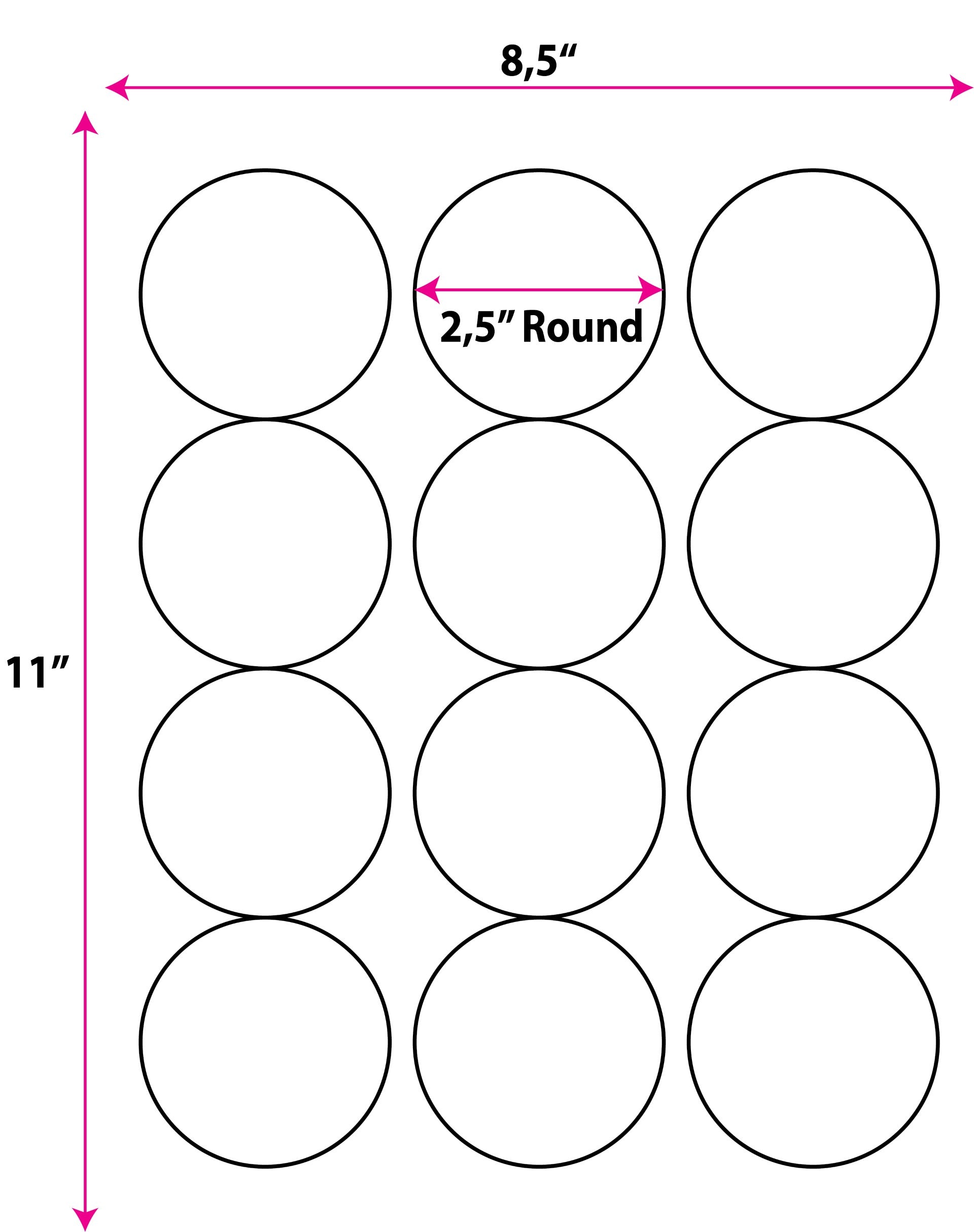 Shipping Labels for Laser & Inkjet Printers 360 Labels 2.5” Round