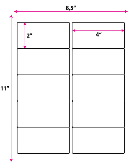 2" × 4" Shipping Labels for Laser & Inkjet Printers