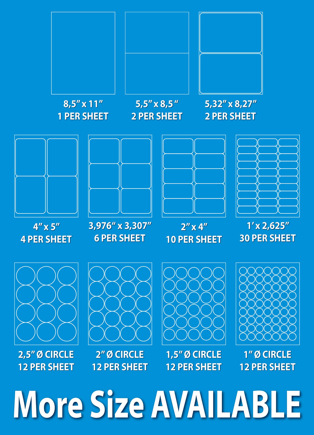 Shipping Labels for Laser & Inkjet Printers, 180 Labels 3-1/3" x 4"