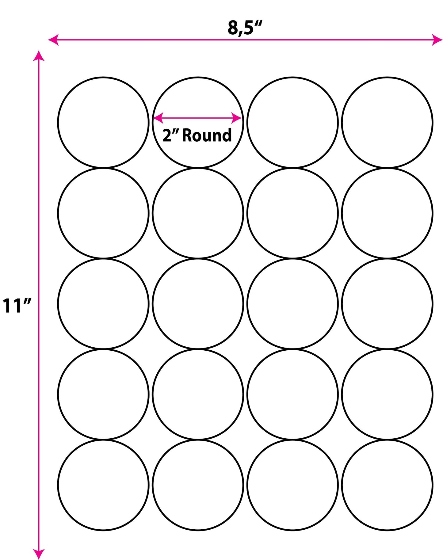 Shipping Labels for Laser & Inkjet Printers 2000 Labels 2” Round