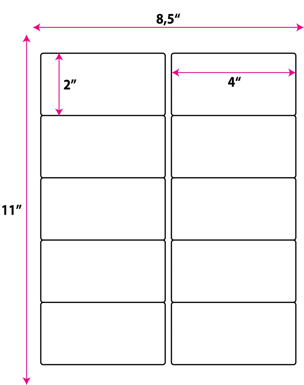 Shipping Labels for Laser & Inkjet Printers, 1000 Labels 2"×4"