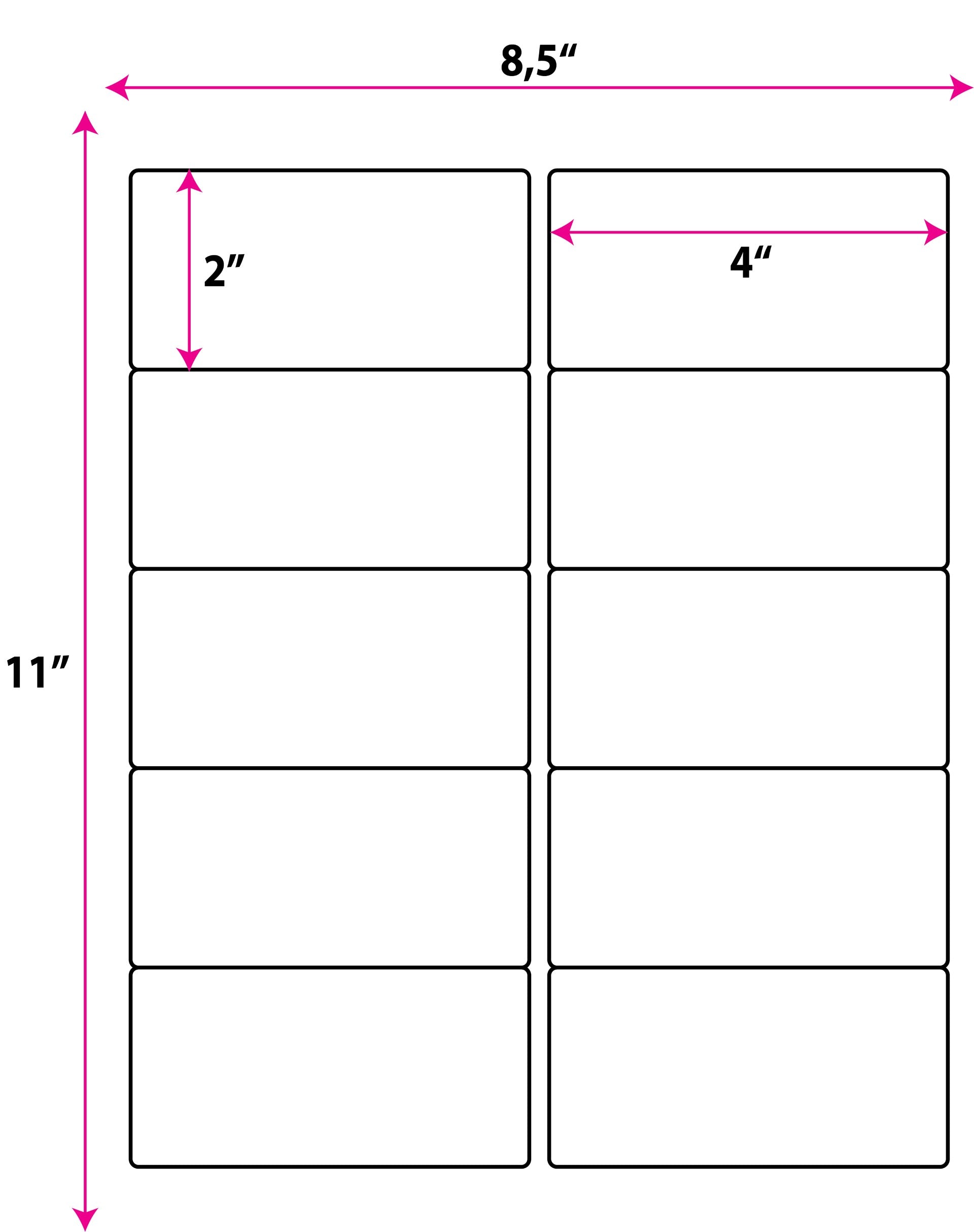 Shipping Labels for Laser & Inkjet Printers, 1000 Labels 2"×4"