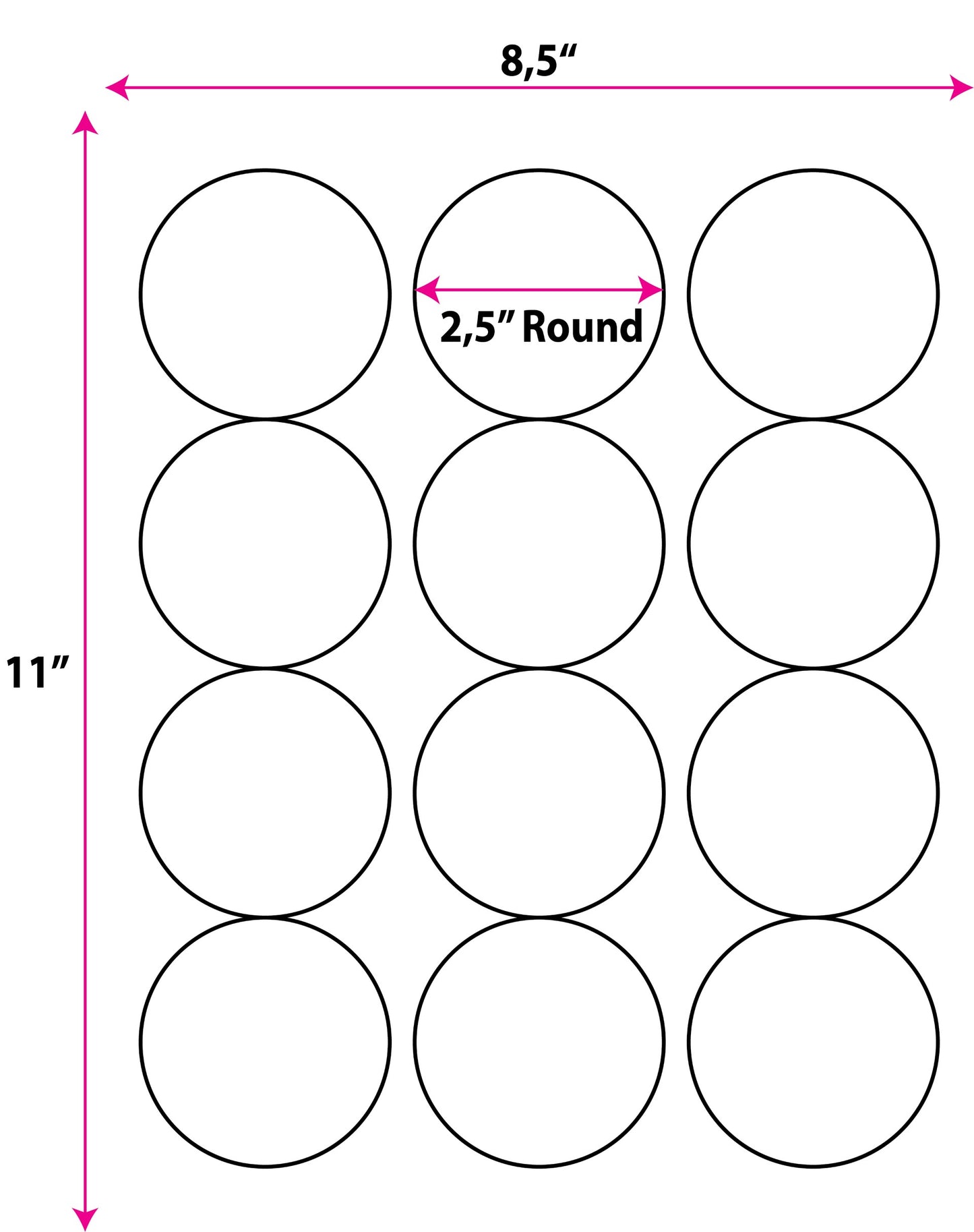 Shipping Labels for Laser & Inkjet Printers 1200 Labels 2.5” Round