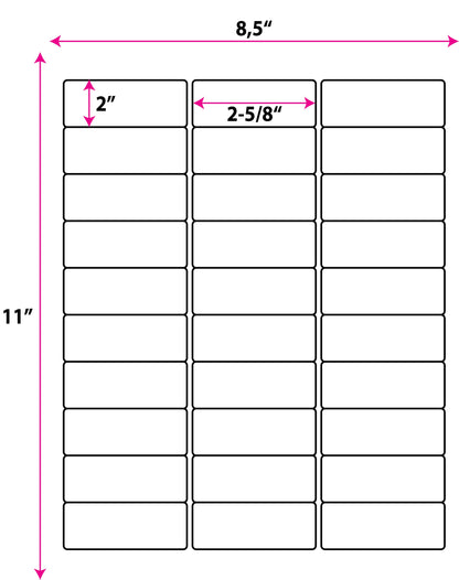 1" x 2-5/8" Shipping Labels for Laser & Inkjet Printers