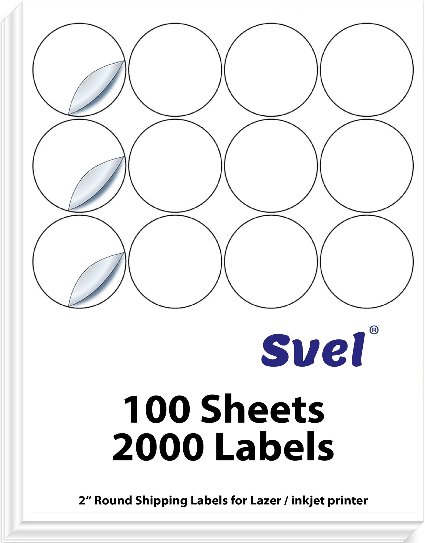 Shipping Labels for Laser & Inkjet Printers 2000 Labels 2” Round