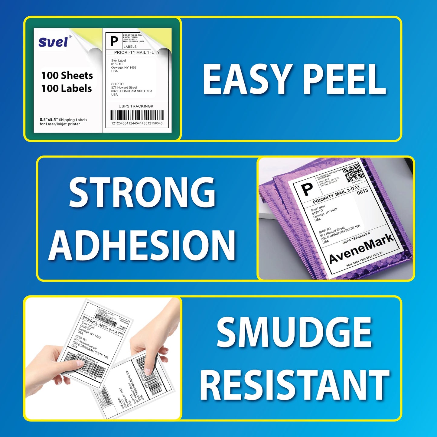 Shipping Labels for Laser & Inkjet Printers 30 Labels 8.5”x11”