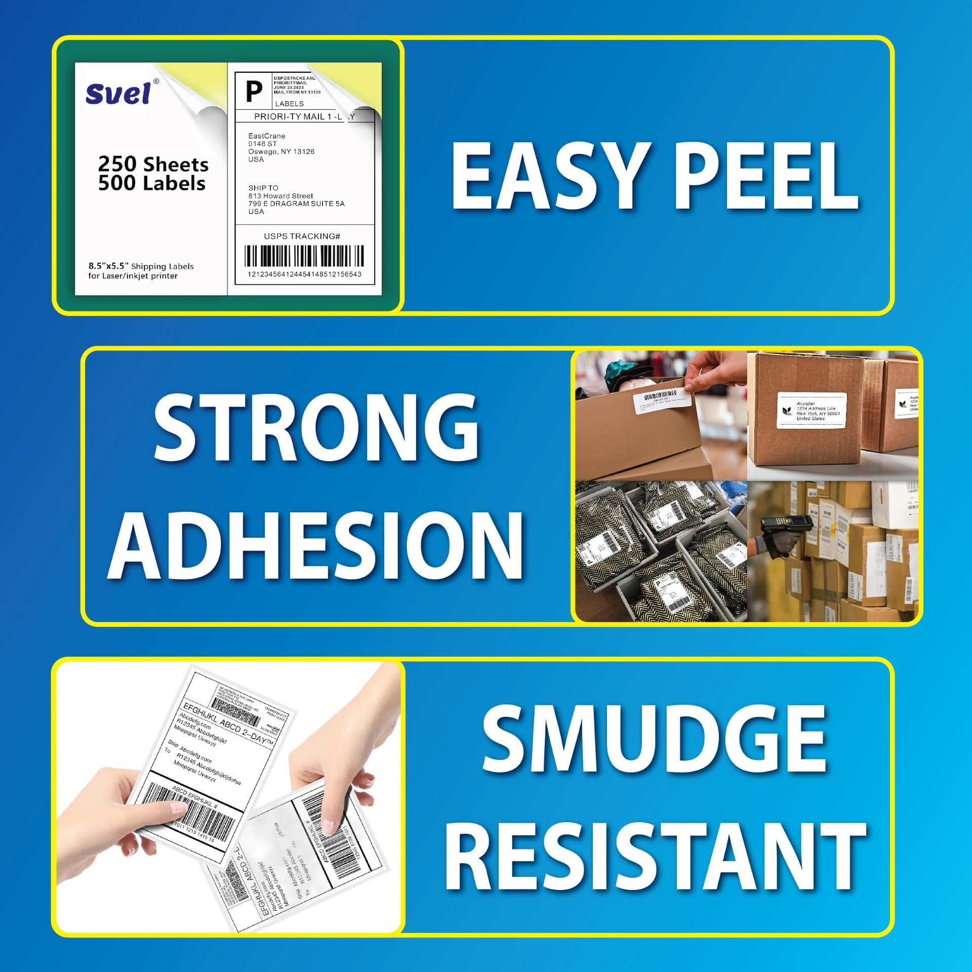 Shipping Labels for Laser & Inkjet Printers 3000 Labels 1"x2-5/8"