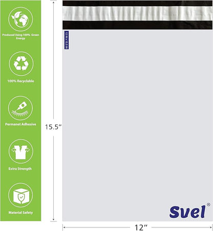 Poly Mailers, Poly Bags for Non-Fragile Items 12" x 15.5" 2000 Pcs