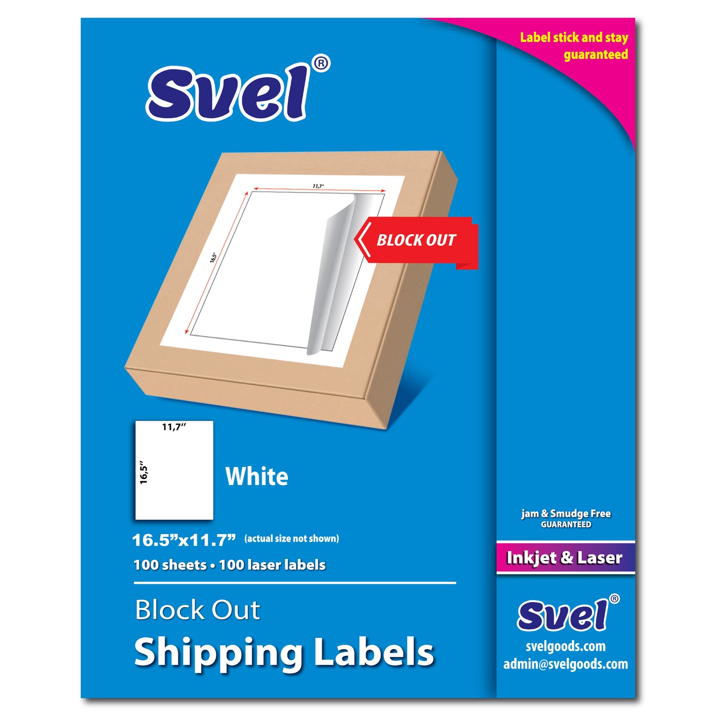 Blockout Full Sheet Labels Shipping Mailing Full Page Cover up Stickers Cover Old Barcodes & Addresses – Laser & Inkjet Printable