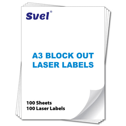 Blockout Full Sheet Labels Shipping Mailing Full Page Cover up Stickers Cover Old Barcodes & Addresses – Laser & Inkjet Printable
