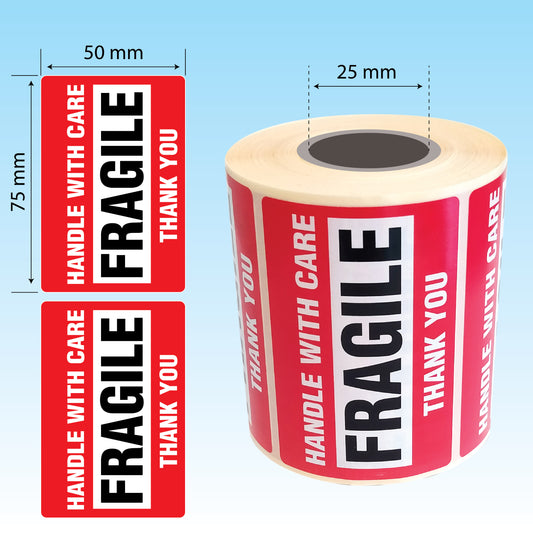 Fragile Warning Labels 2x3 Inch 500 Pcs