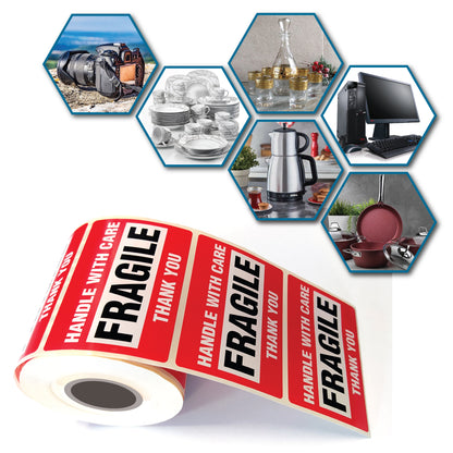 Fragile Warning Labels 2x3 Inch 500 Pcs