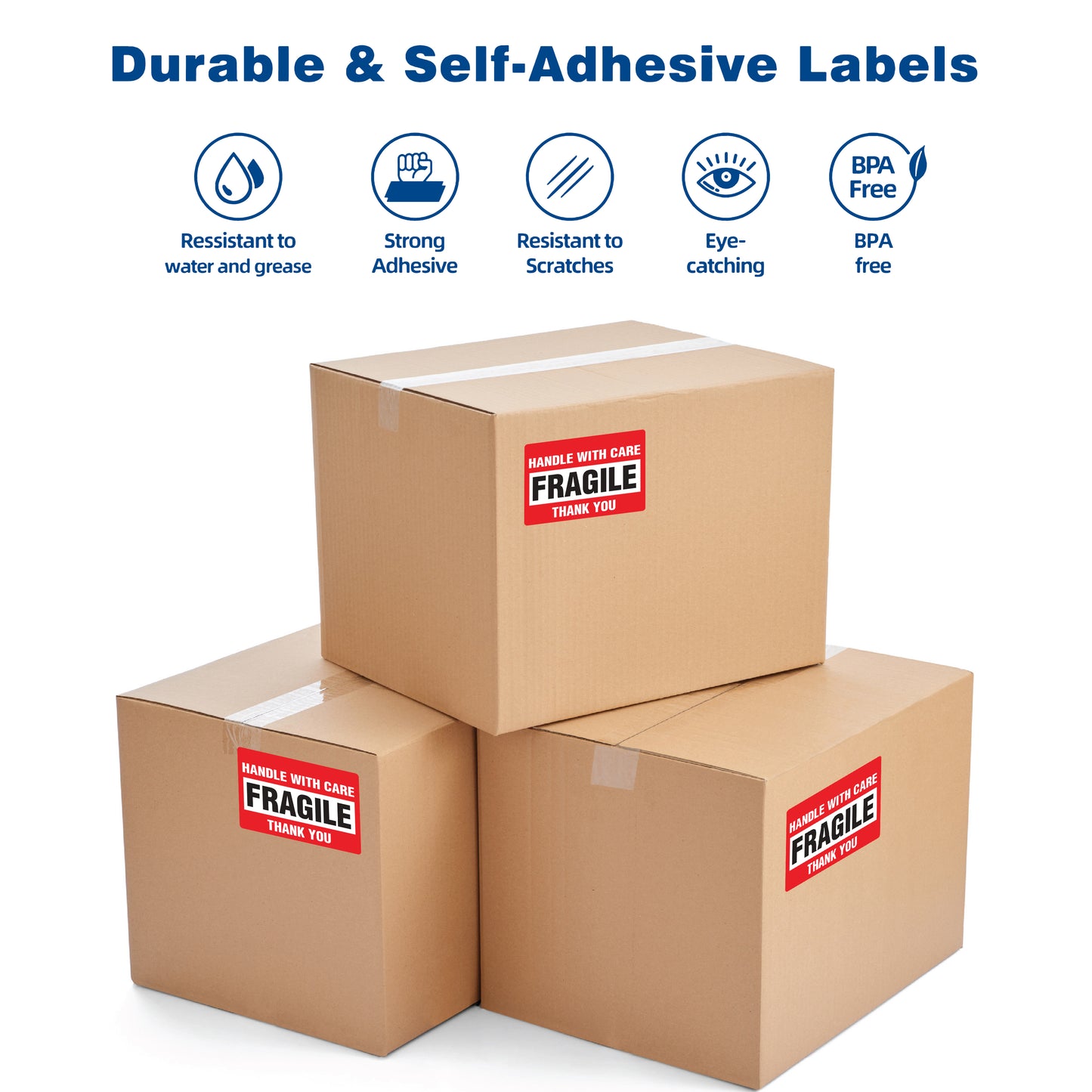 Fragile Warning Labels 2x3 Inch 500 Pcs