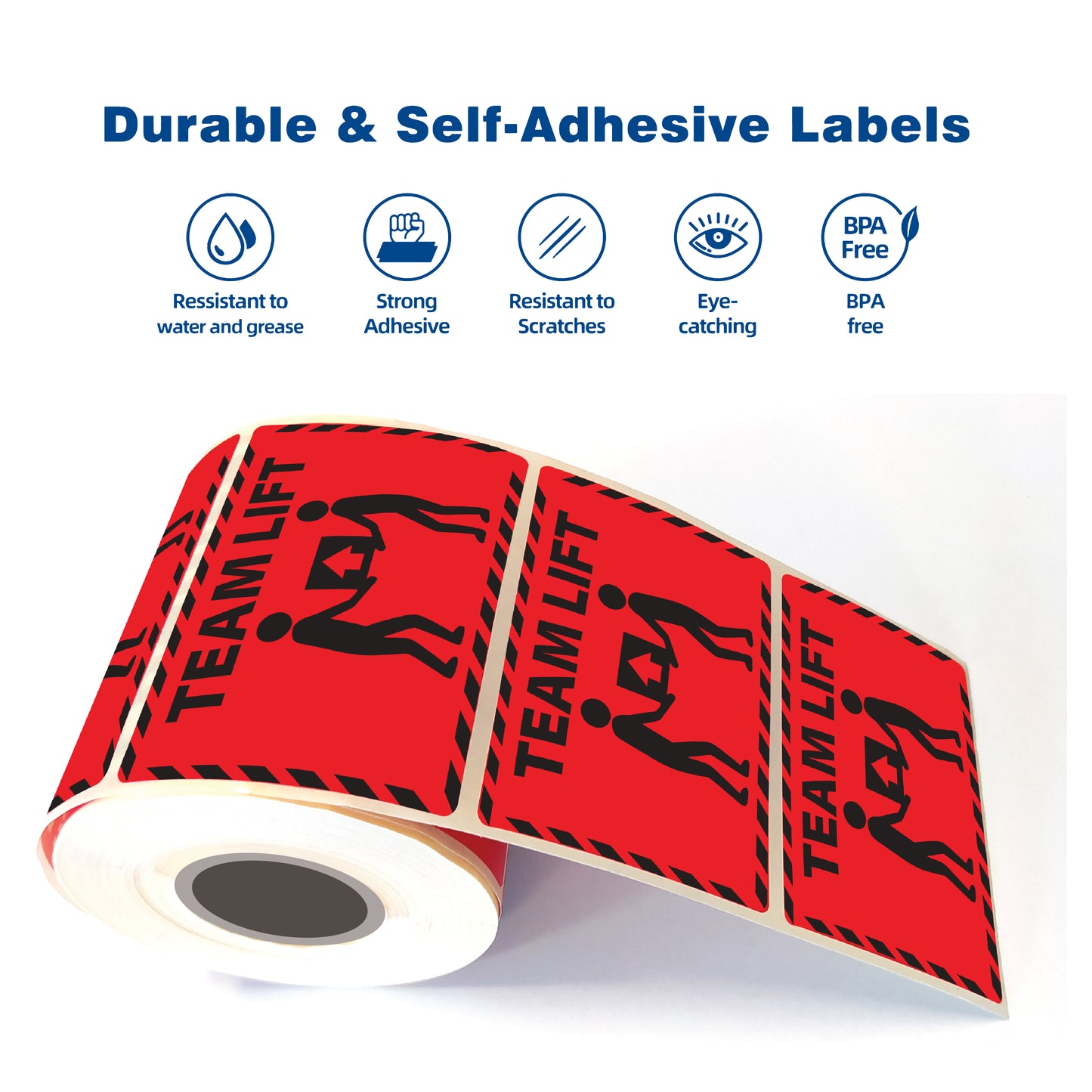 Team Lift Warning Labels 2x3 Inch 500 Pcs