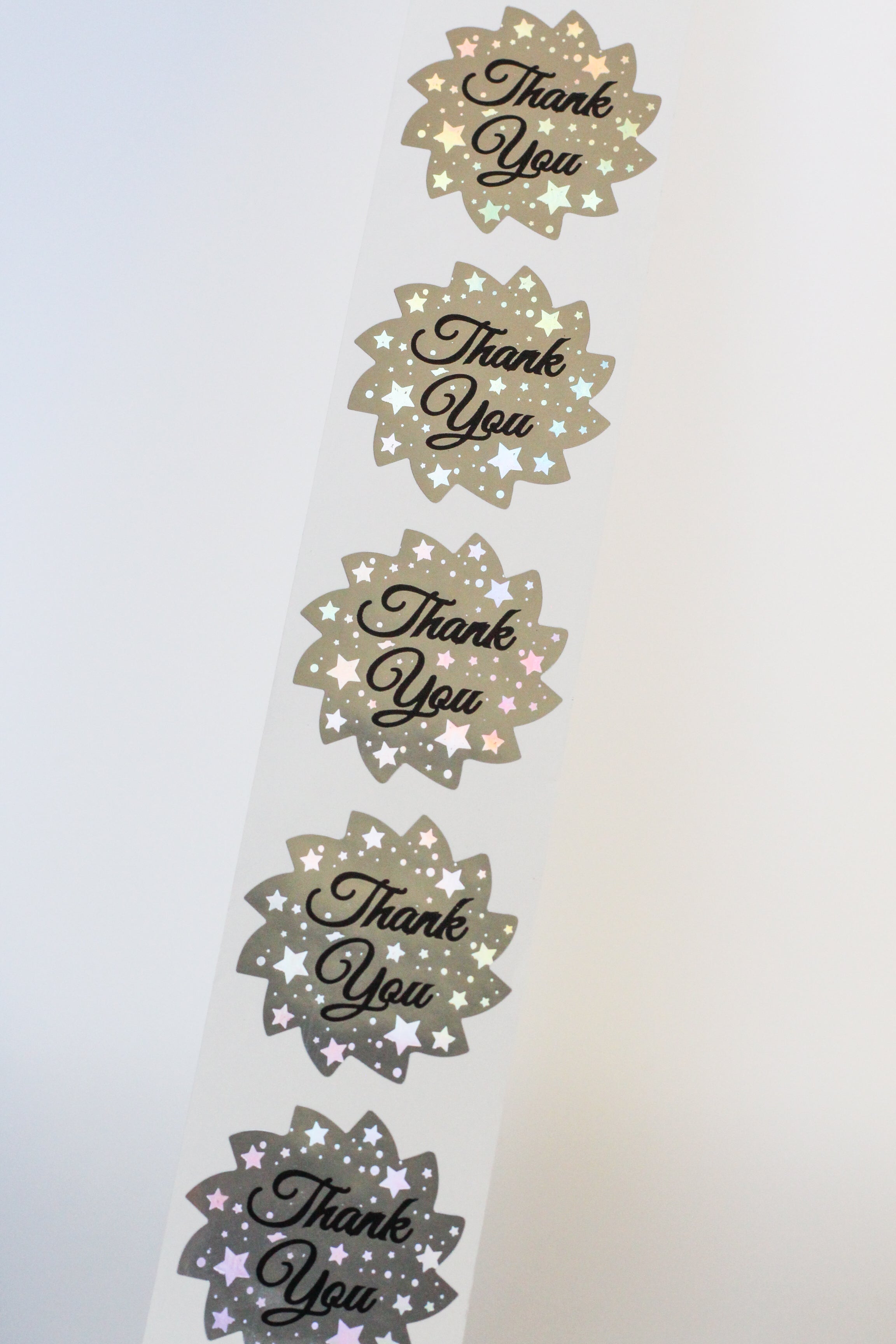Thank You Labels for Small Business 1.5 R Inch (Silvery)