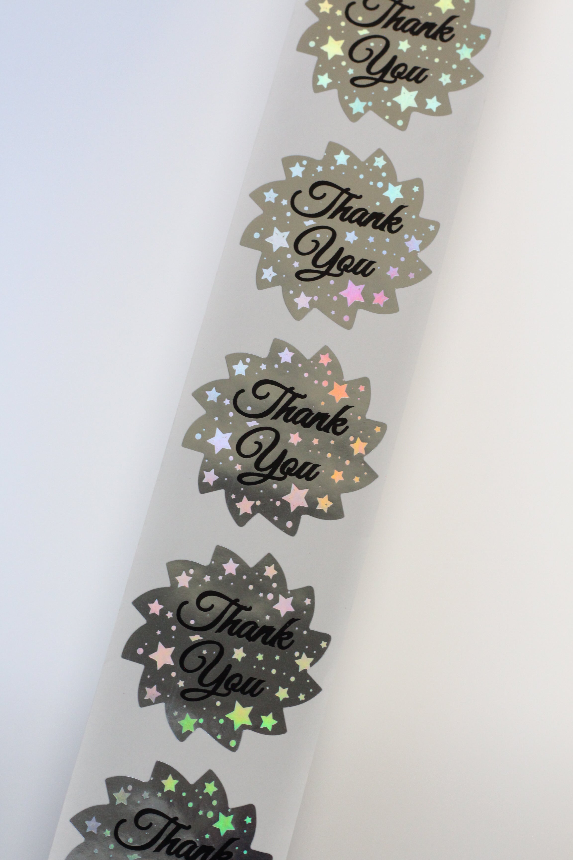 Thank You Labels for Small Business 1.5 R Inch (Silvery)