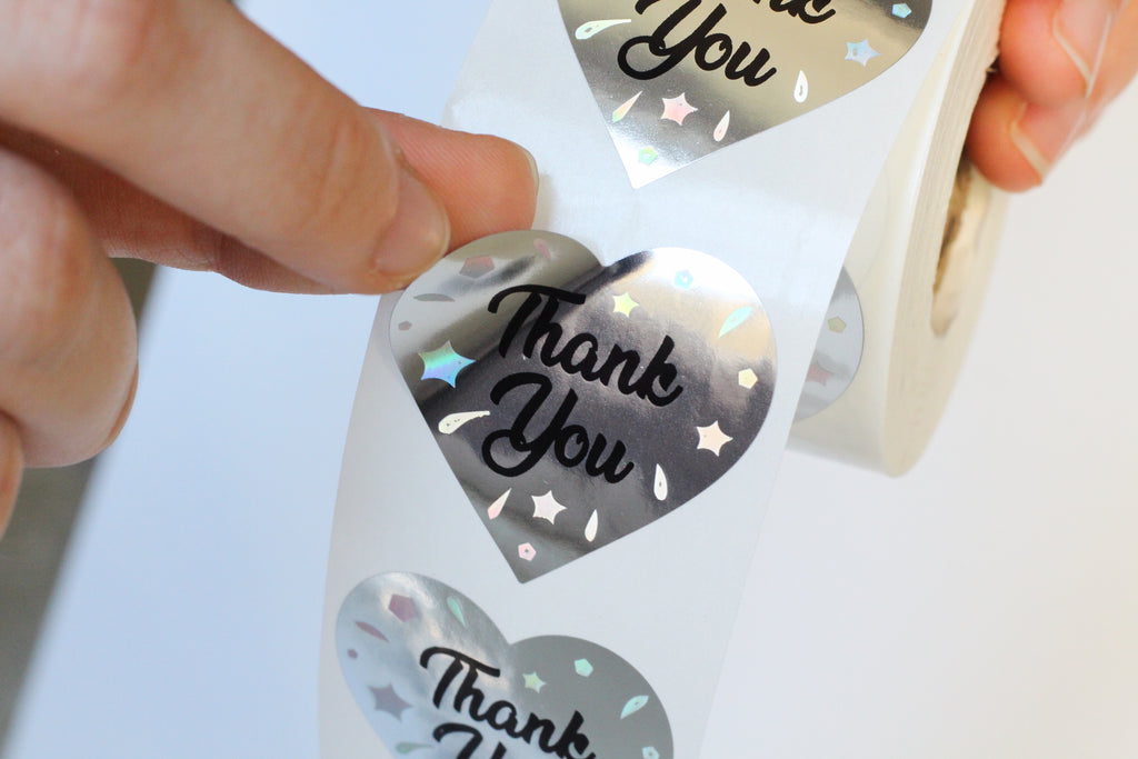 Thank You Labels for Small Business 1.5 R Inch (Love)