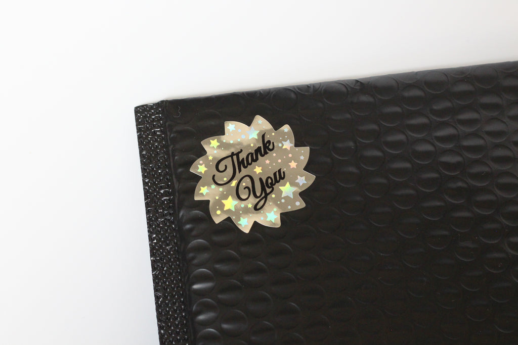 Thank You Labels for Small Business 1.5 R Inch (Silvery)
