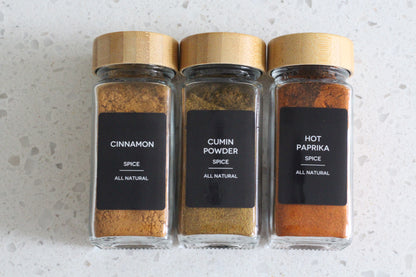 335 Pcs Kitchen Pantry & Spice Labels for Food Containers Black