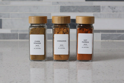 335 Pcs Kitchen Pantry & Spice Labels for Containers White