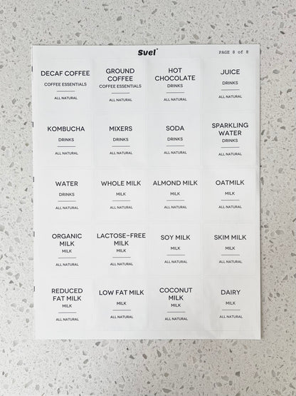 335 Pcs Kitchen Pantry & Spice Labels for Containers White