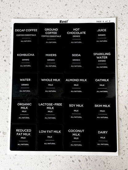 335 Pcs Kitchen Pantry & Spice Labels for Food Containers Black