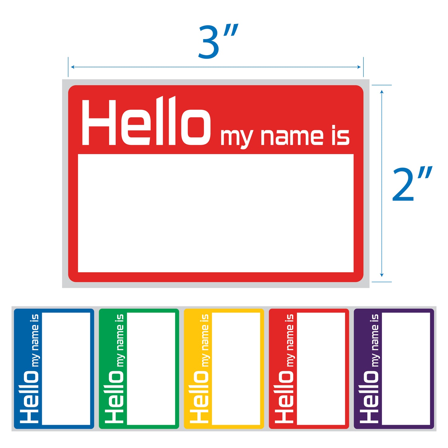 Hello My Name is Nametags 2x3 Inch 400 Pcs (Name)