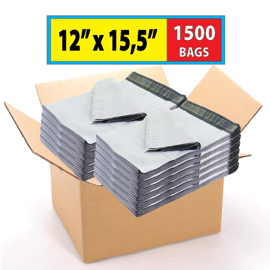 Poly Mailers, Poly Bags for Non-Fragile Items 12" x 15.5" 1500 Pcs