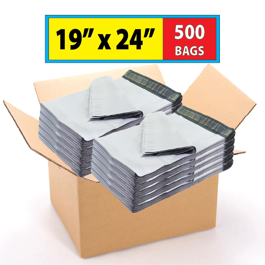 Poly Mailers, Poly Bags for Non-Fragile Items, 19" x 24" 500 Pcs