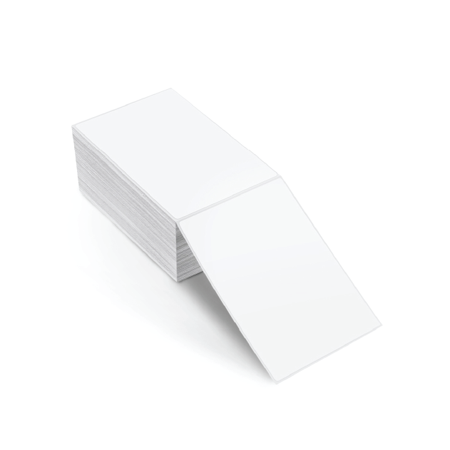 4" x 6" Fanfold Direct Thermal Labels White Perforated Shipping Labels