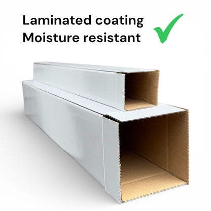 Shipping Tube Box 4x4x24" Premium Laminated Self-Sealing Edge for DTF Film Rolls, UV Stickers, Posters & Blueprints