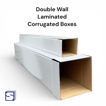 Shipping Corrugated Box - Premium Laminated Self-Sealing Edge for DTF Film Rolls, UV Stickers, Posters & Blueprints