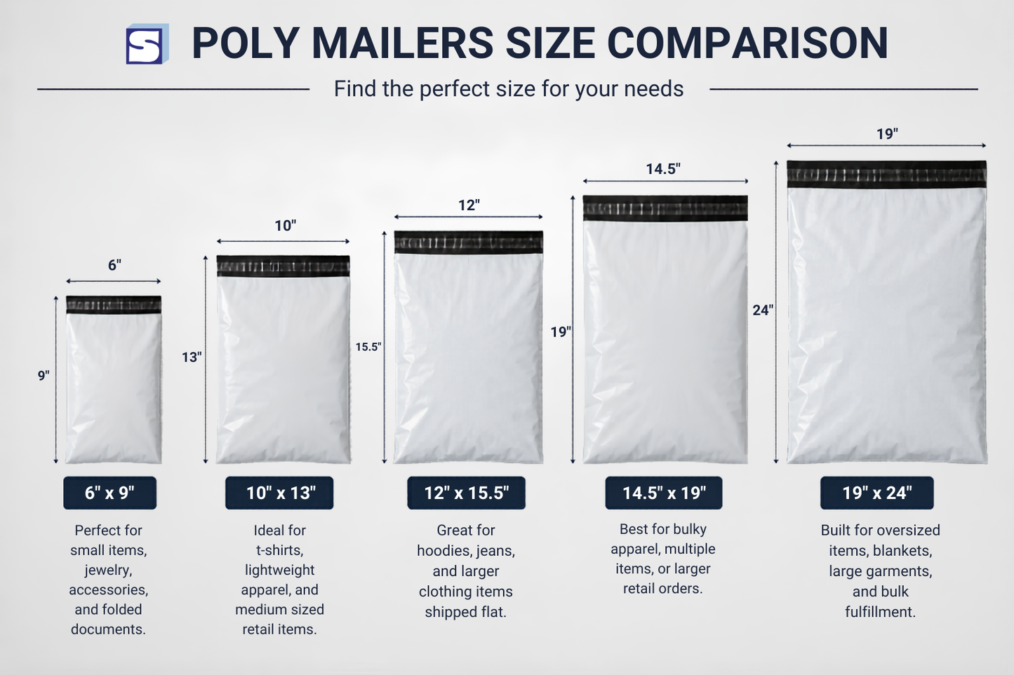 Poly Mailers, Poly Bags for Non-Fragile Items