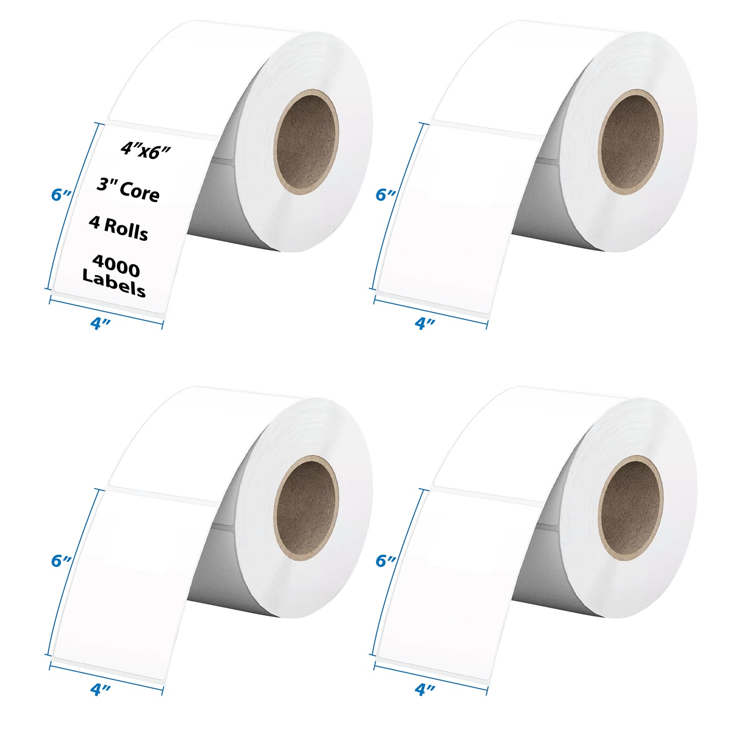 4" x 6" / 3" Core Thermal Shipping Label Rolls