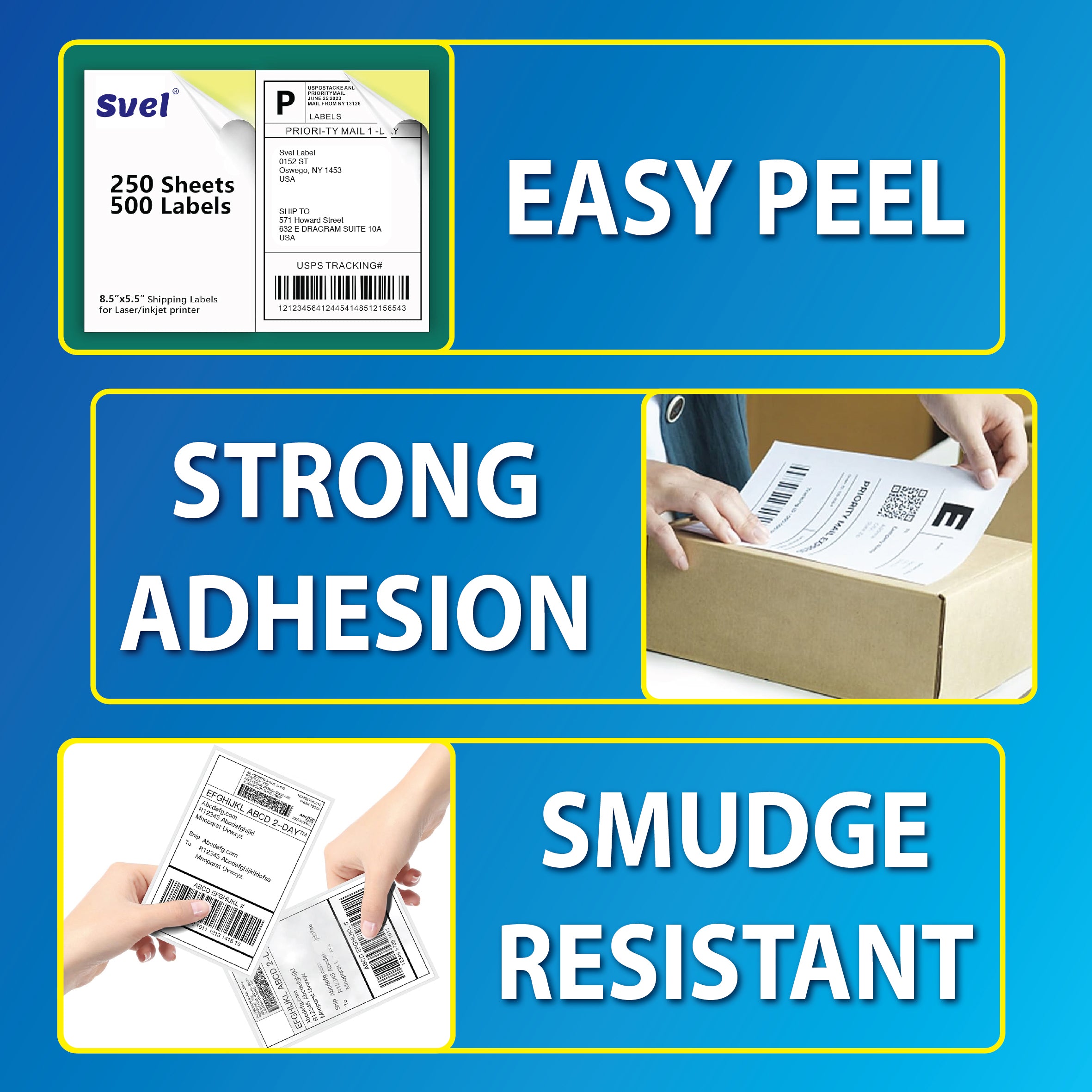 8.5” x 5.5” Shipping Labels for Laser & Inkjet Printers