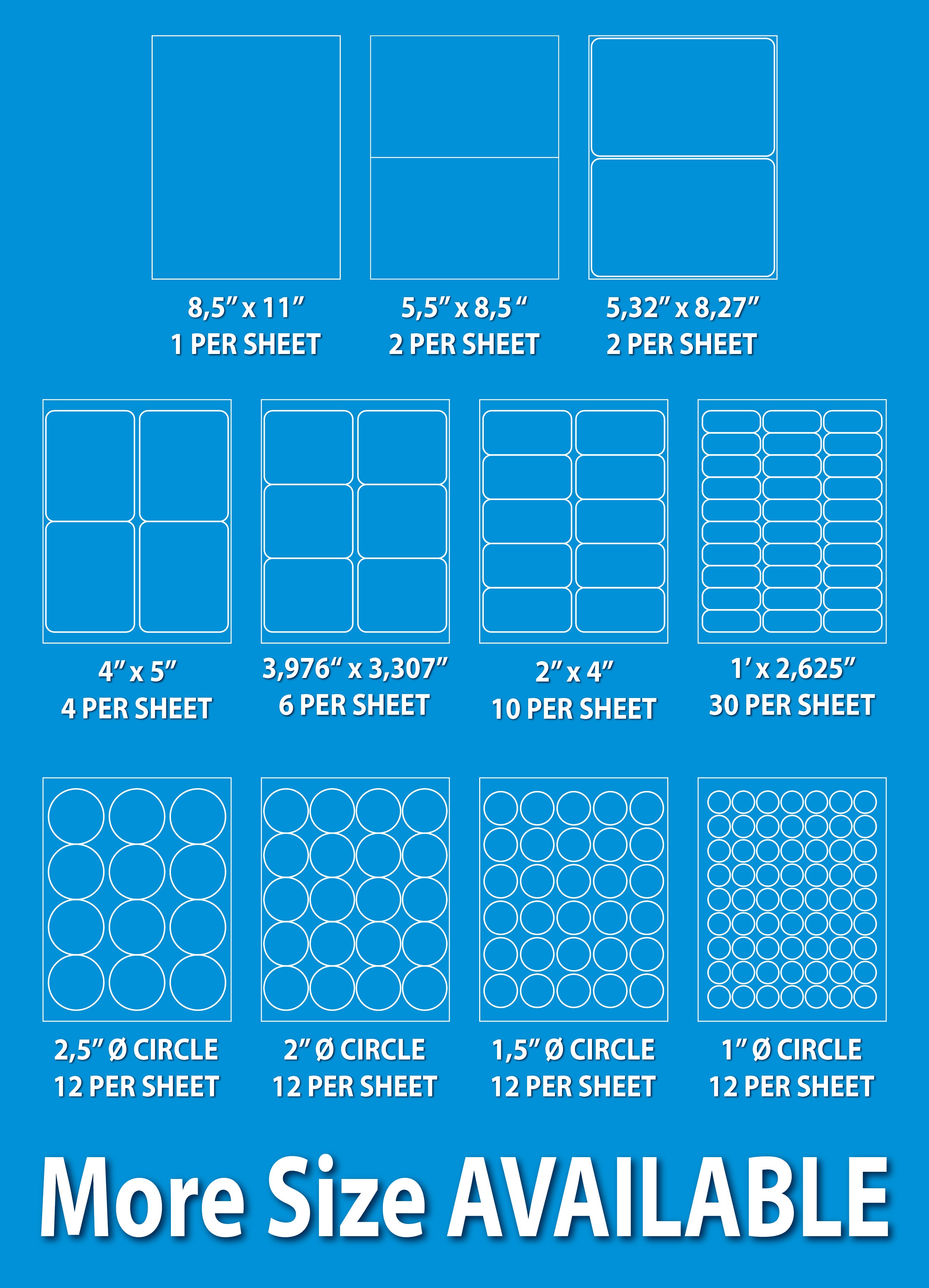 8.5” x 5.5” Shipping Labels for Laser & Inkjet Printers