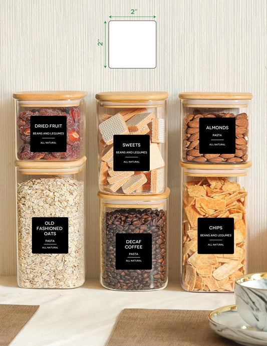 160 Pcs Kitchen Pantry Labels for Food Containers Black