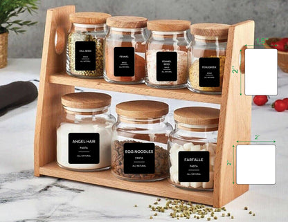 335 Pcs Kitchen Pantry & Spice Labels for Food Containers Black