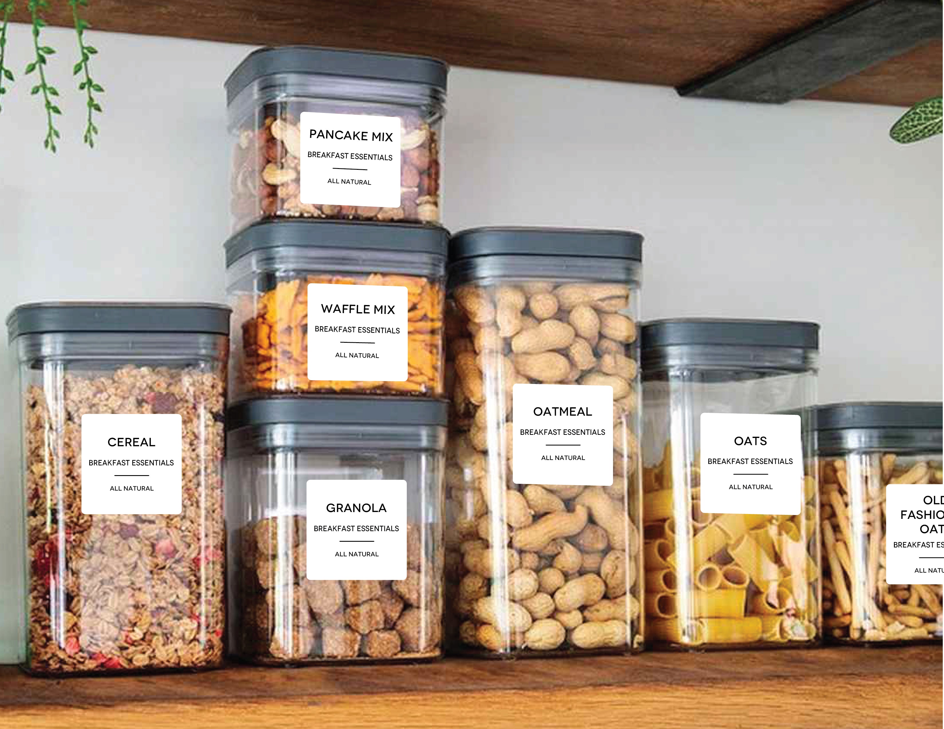 160 Pcs Kitchen Pantry Labels for Food Containers White