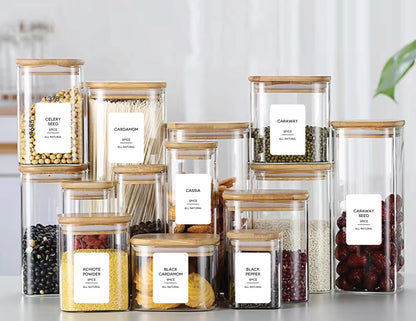335 Pcs Kitchen Pantry & Spice Labels for Containers White
